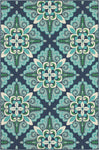 Oriental Weavers Meridian 2206B Medallion Area Rug, Blue/Green, 7'10"x10'10"