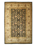 EORC Hand-knotted New Zealand Wool Black Traditional Oriental Sarouk Rug