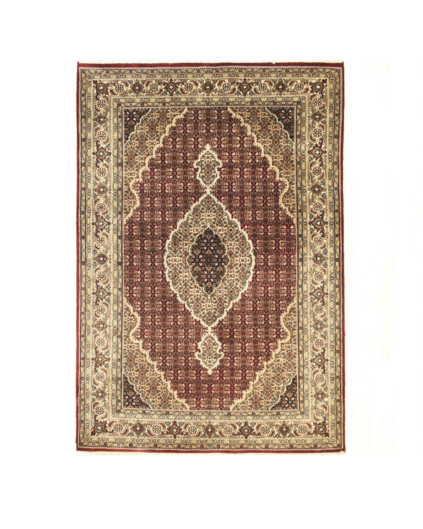 EORC Red Hand Knotted Wool Mahi Rug