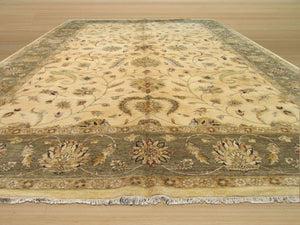 EORC Hand-knotted Wool Ivory Traditional Oriental Agra Rug