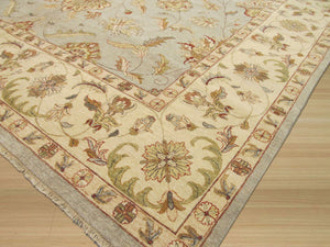 EORC Hand-knotted Wool Gray Traditional Oriental Agra Rug