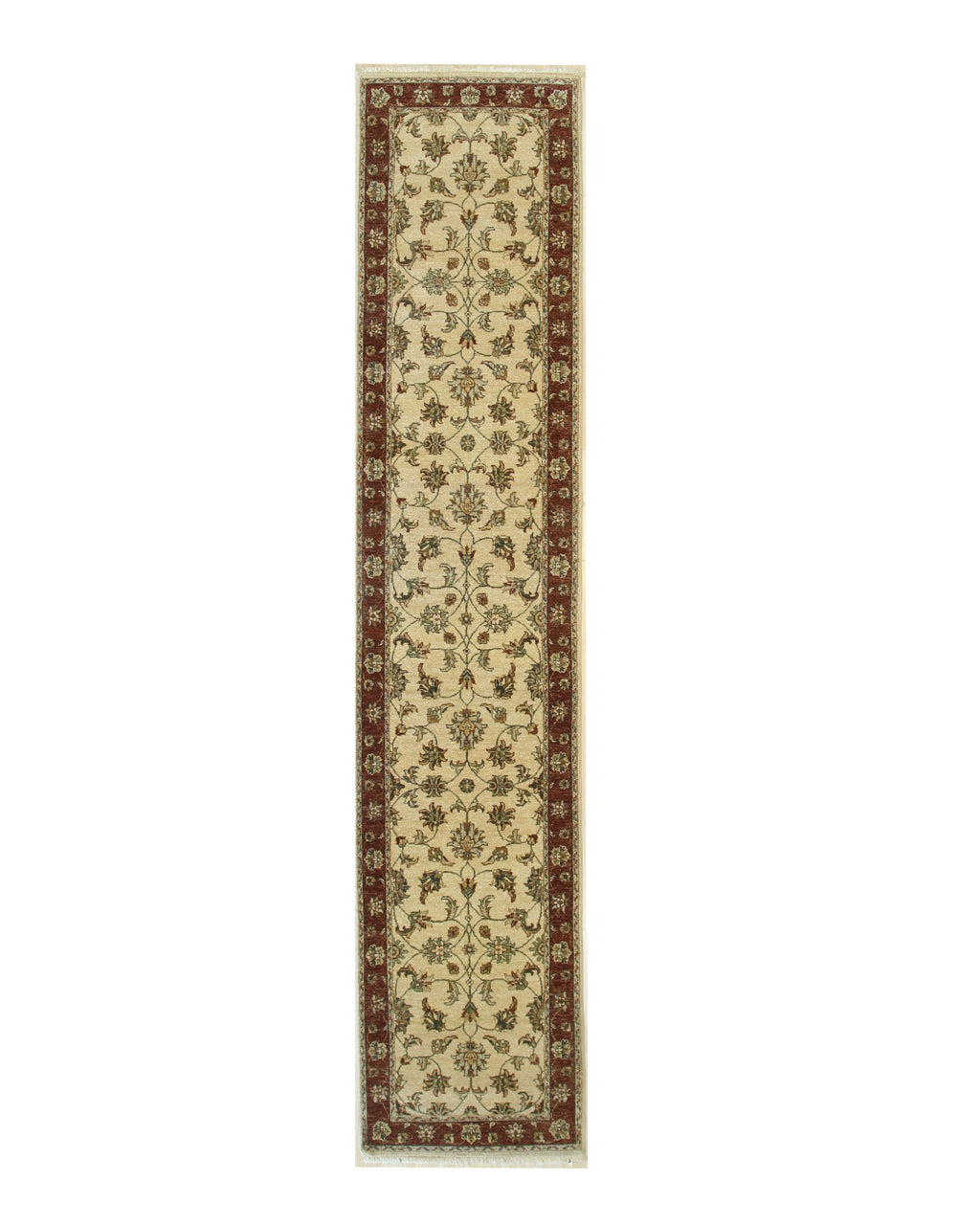 EORC Ivory Hand Knotted Wool Agra Rug