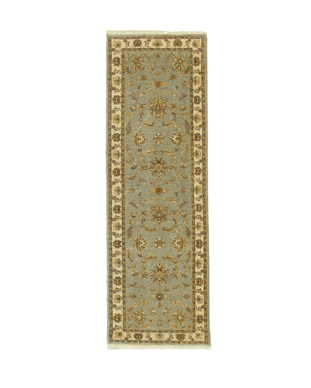 EORC Gray Hand Knotted Wool Agra Rug