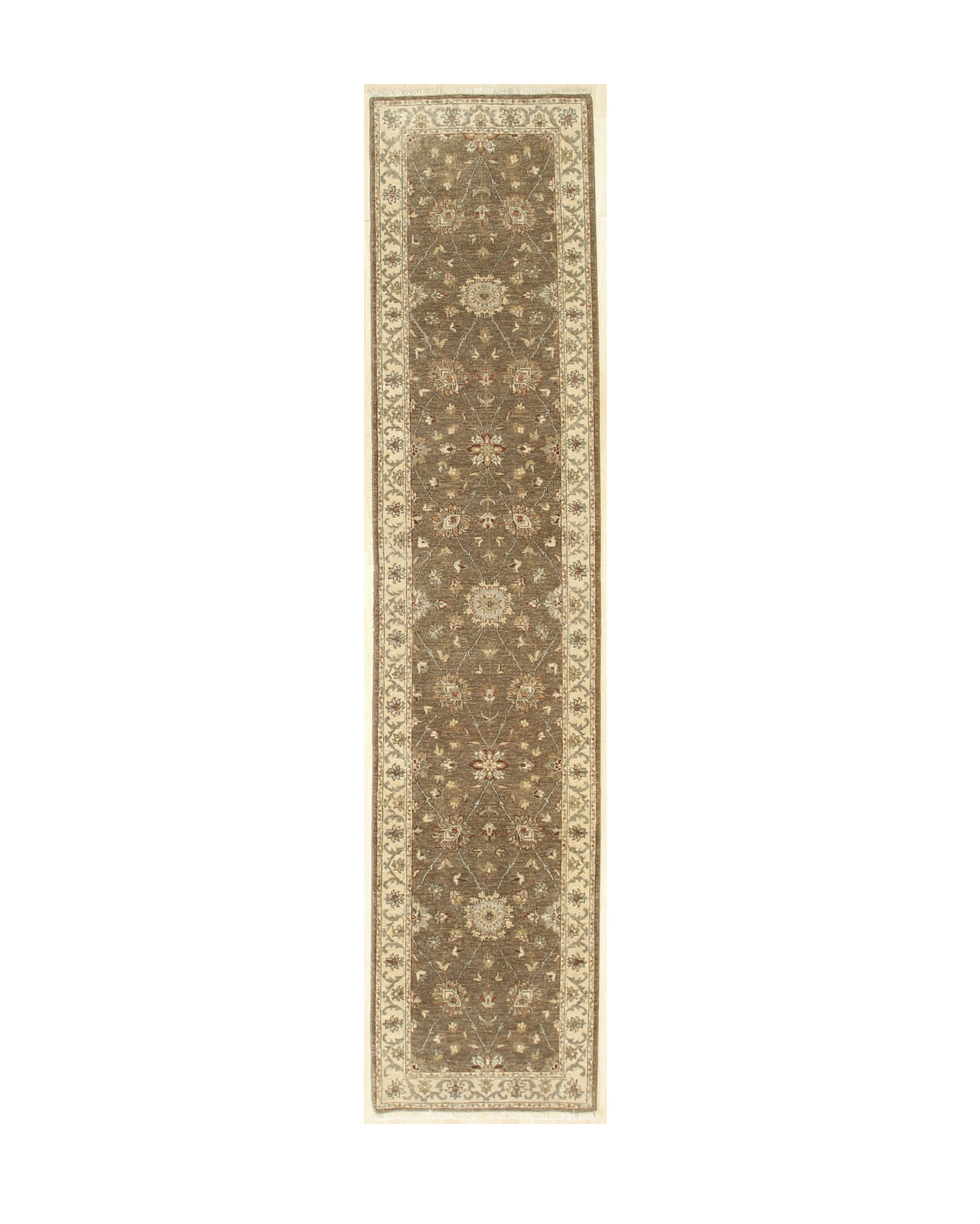 EORC Brown Hand Knotted Wool Agra Rug