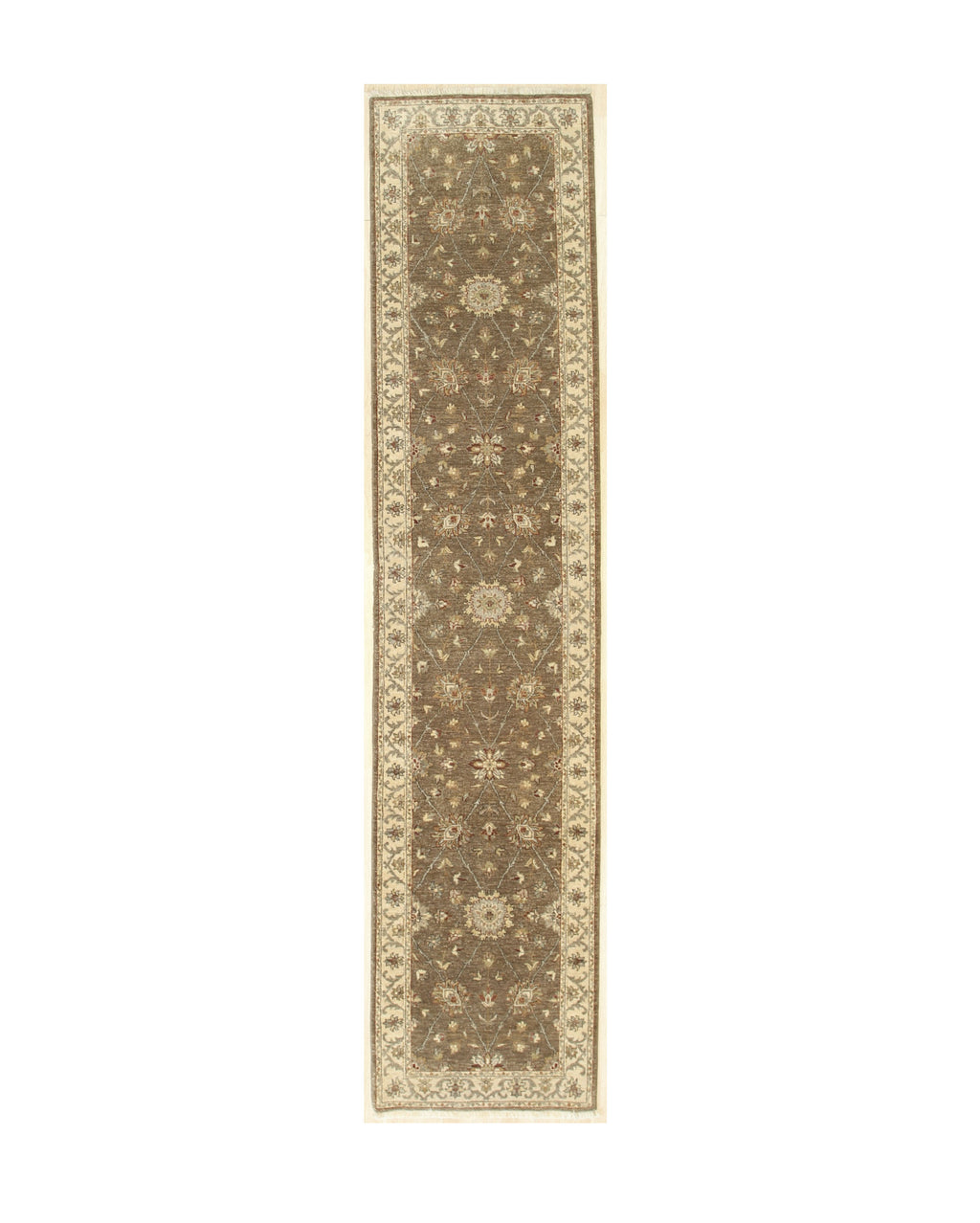 EORC Brown Hand Knotted Wool Agra Rug