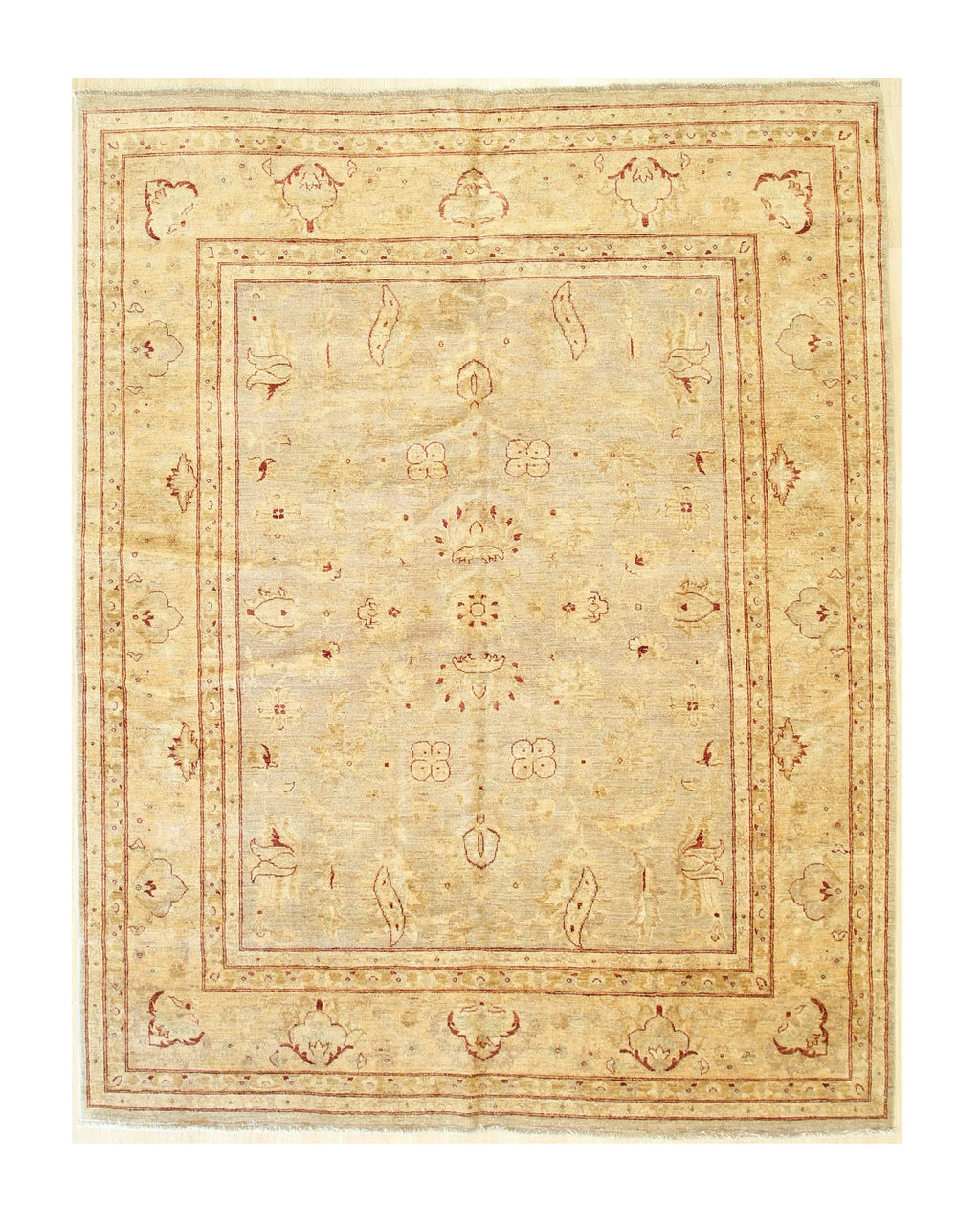 EORC Beige Hand Knotted Wool Peshawar Rug