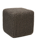 Anji Mountain Gray Jute Square Pouf