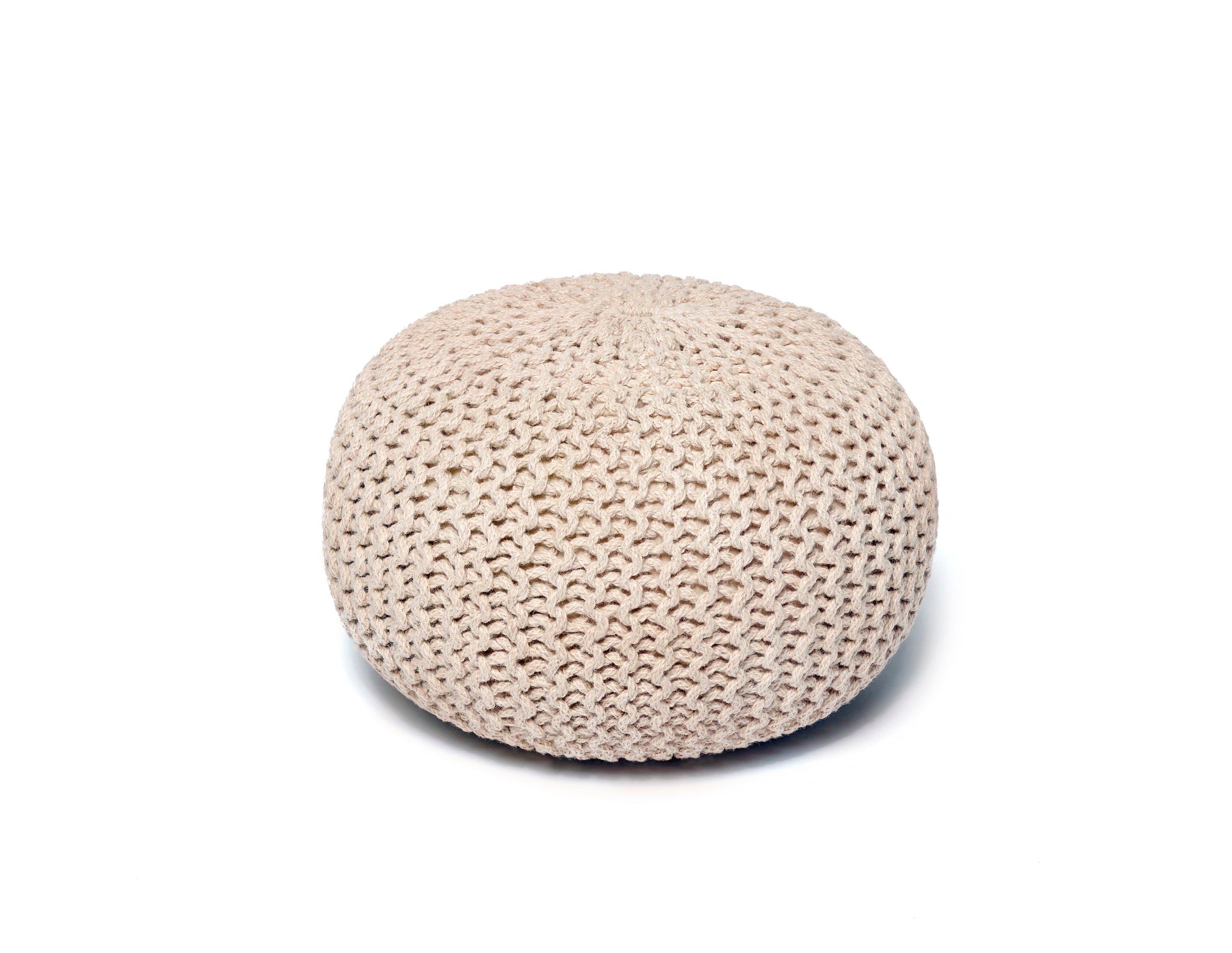 Anji Mountain Ivory Jute Round Pouf