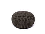 Anji Mountain Gray Jute Round Pouf