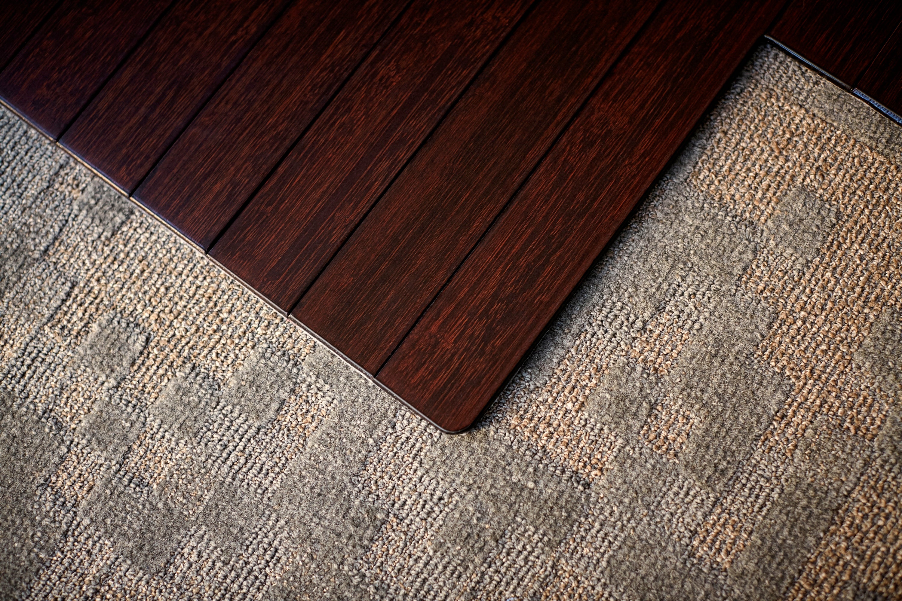 Anji Mountain Bamboo Roll-Up Chairmat 36" x 48" with lip
