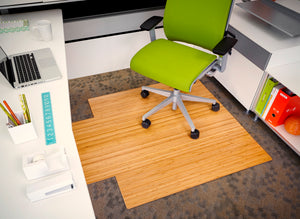Anji Mountain Bamboo Roll-Up Chairmat 44" x 52" with lip