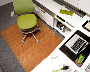 Anji Mountain Bamboo Deluxe Roll-Up Chairmat 72" x 48" no lip