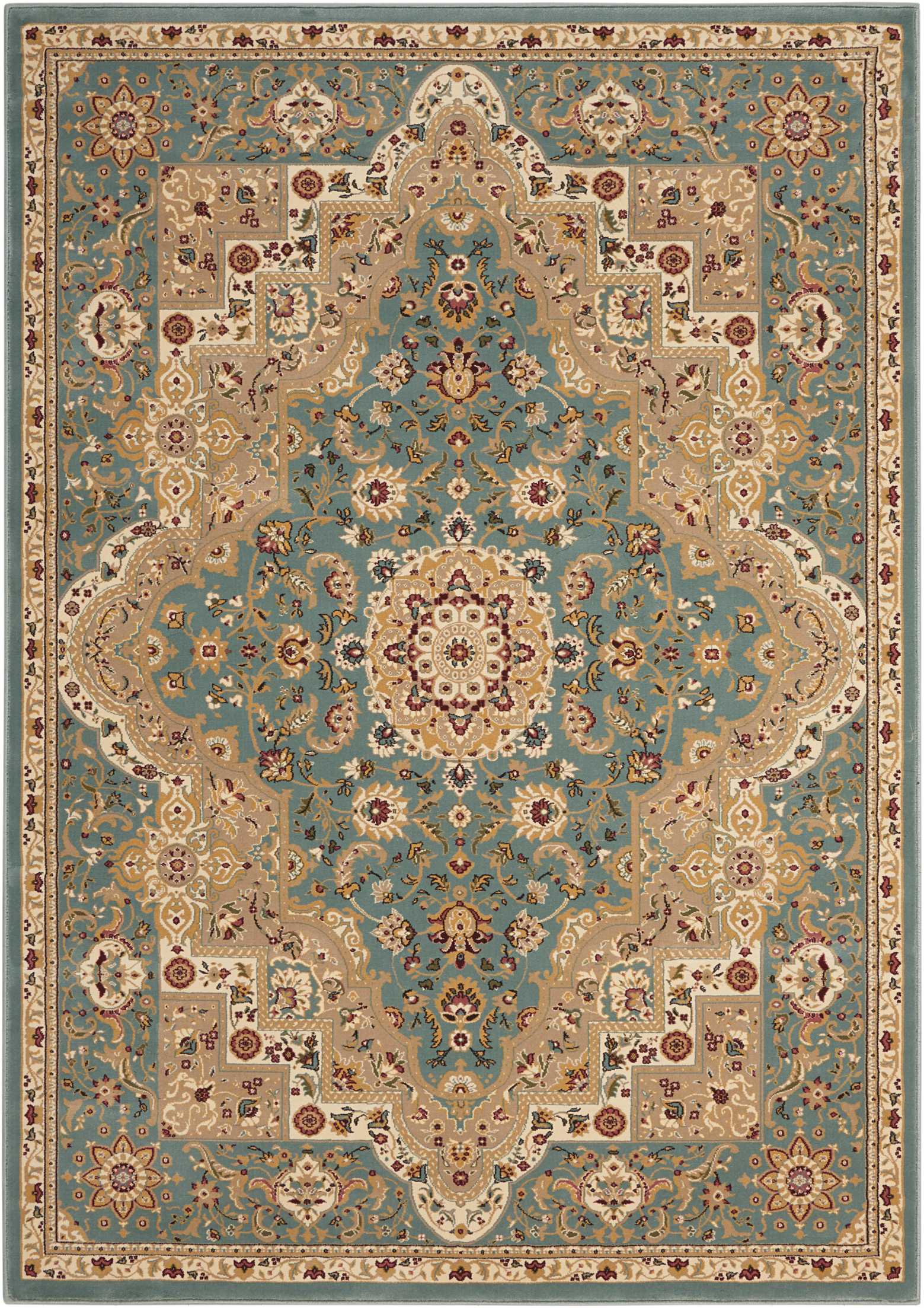 Kathy Ireland  Antiquities Imperial Garden Slate Blue Area Rug by Nourison