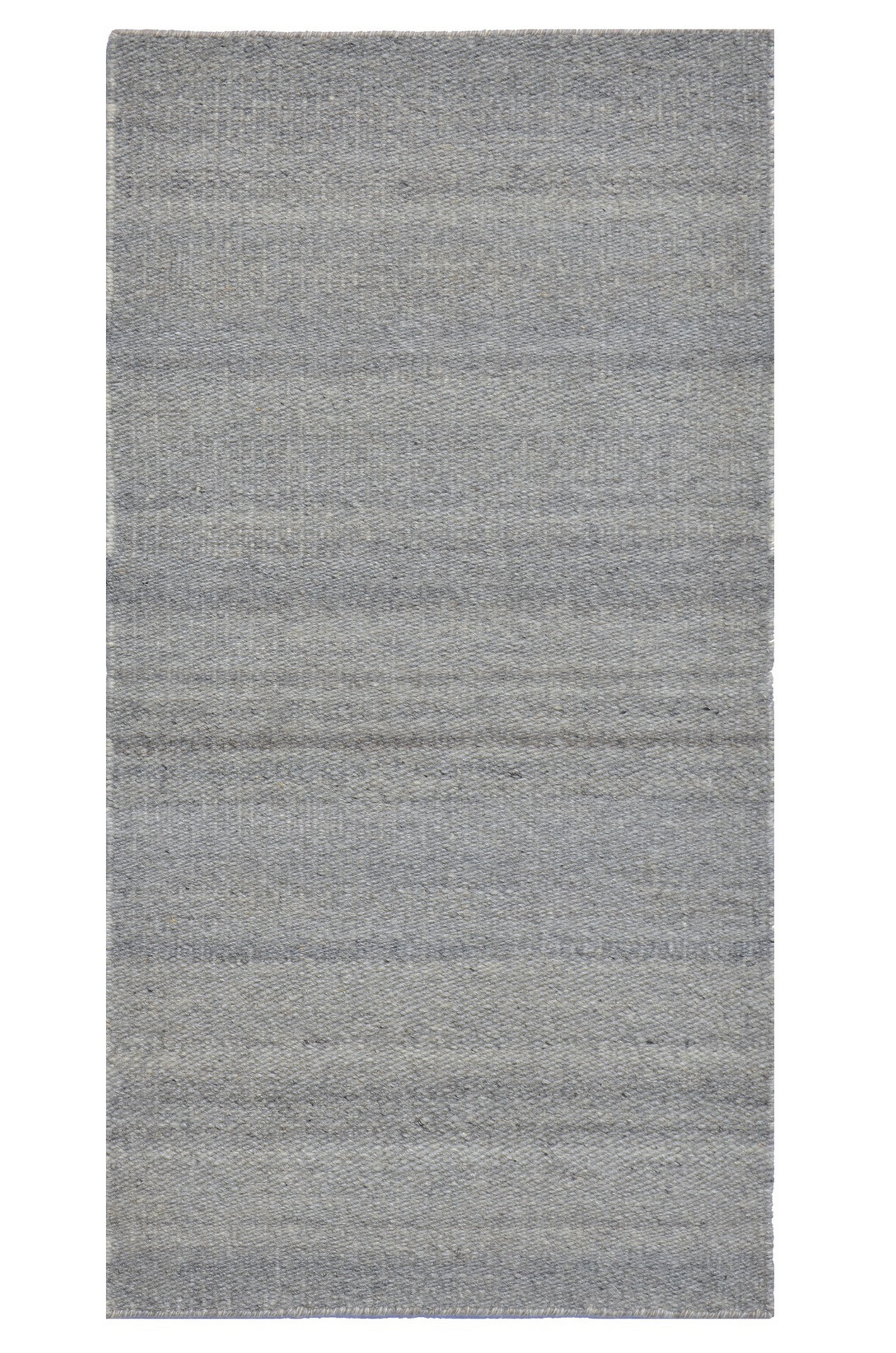 EORC Gray Hand Woven Wool And Viscose Reversible Flat Weave Durry Rug