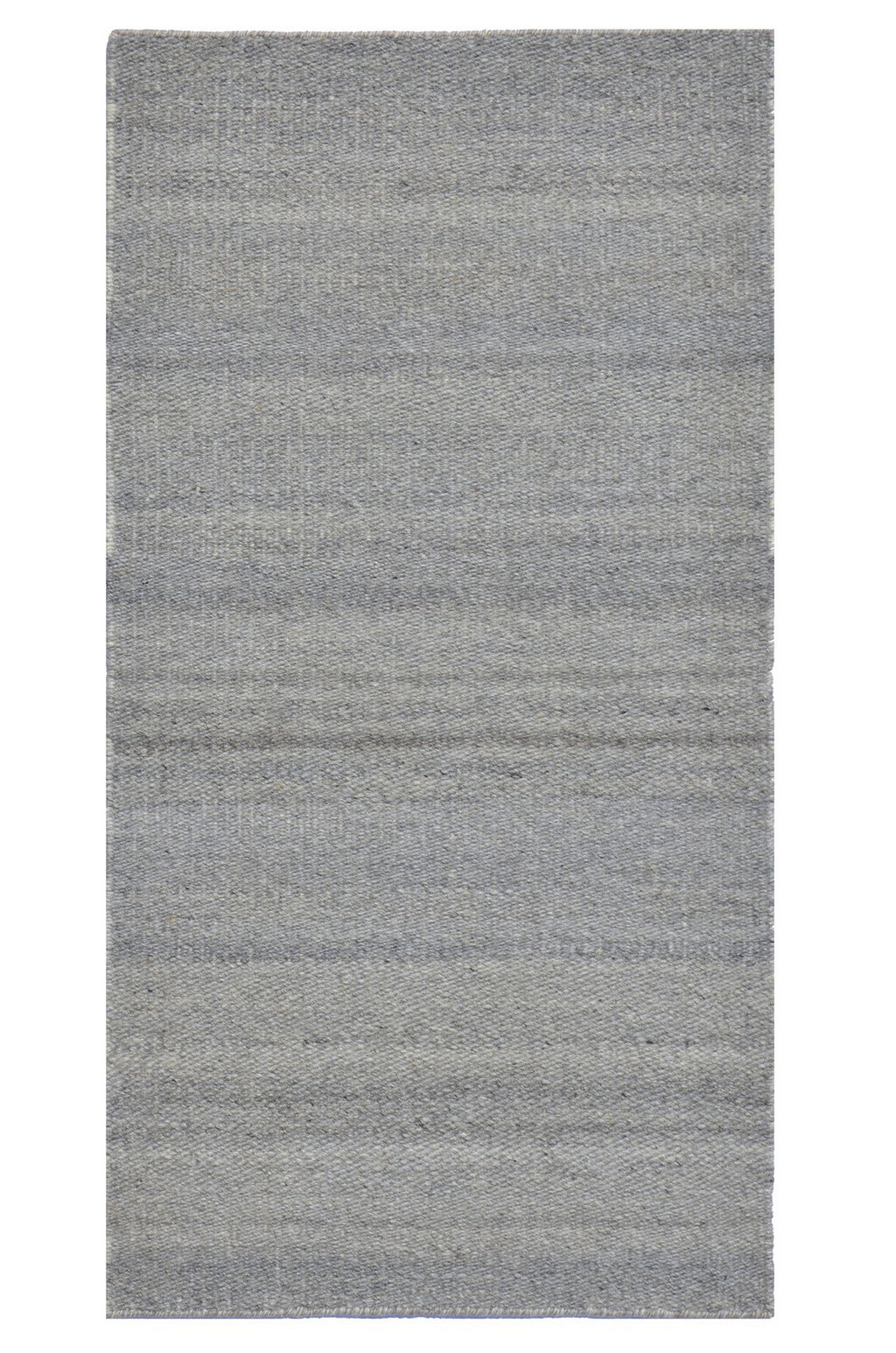 EORC Gray Hand Woven Wool And Viscose Reversible Flat Weave Durry Rug