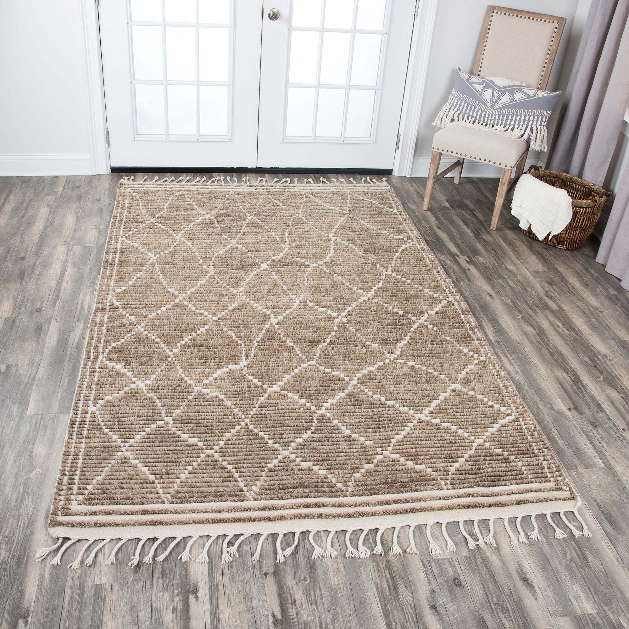 Rizzy Home Berkley BK991A Brown Dimonds/Lines Area Rug