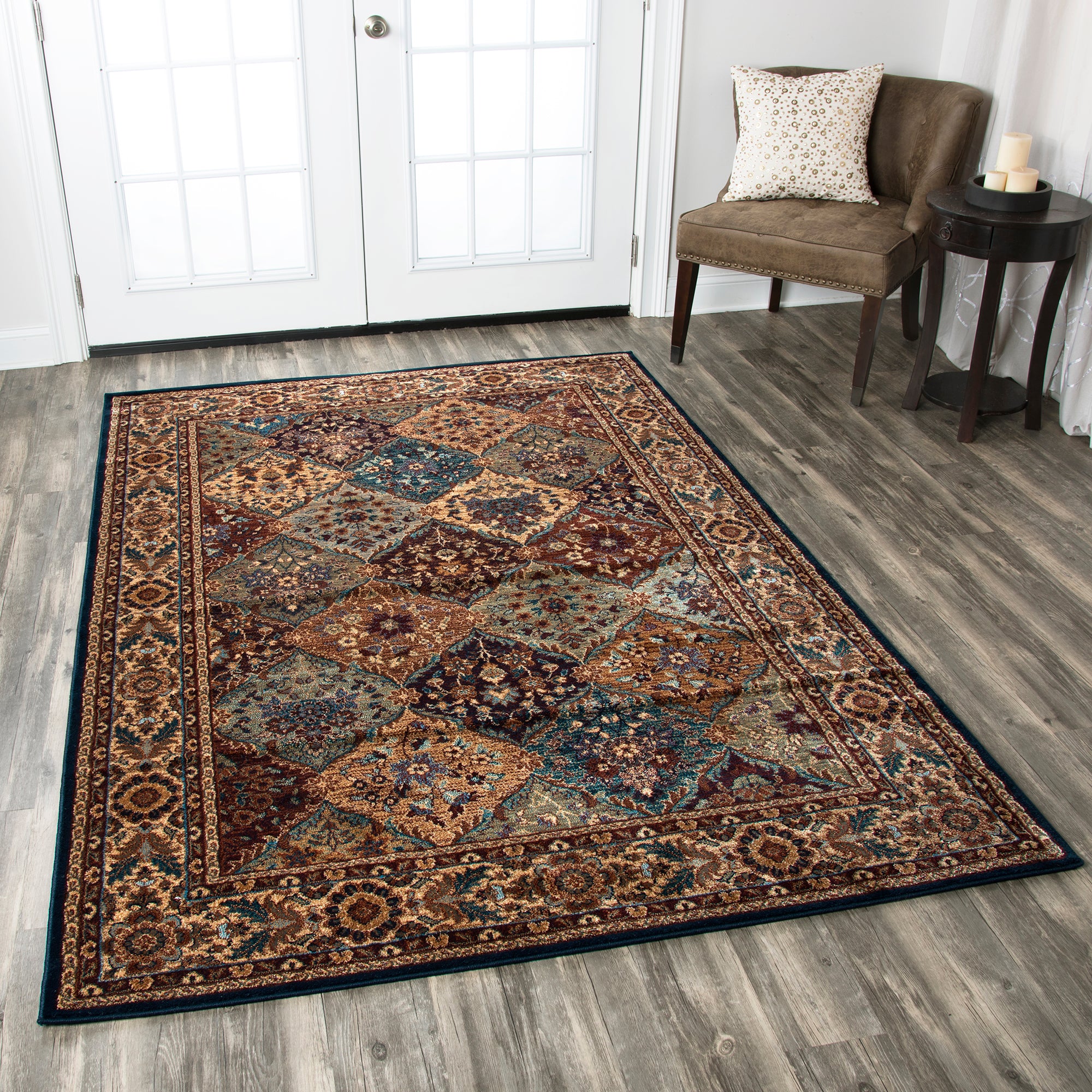 Rizzy Home Bellevue BV3199 Khaki Border Area Rug