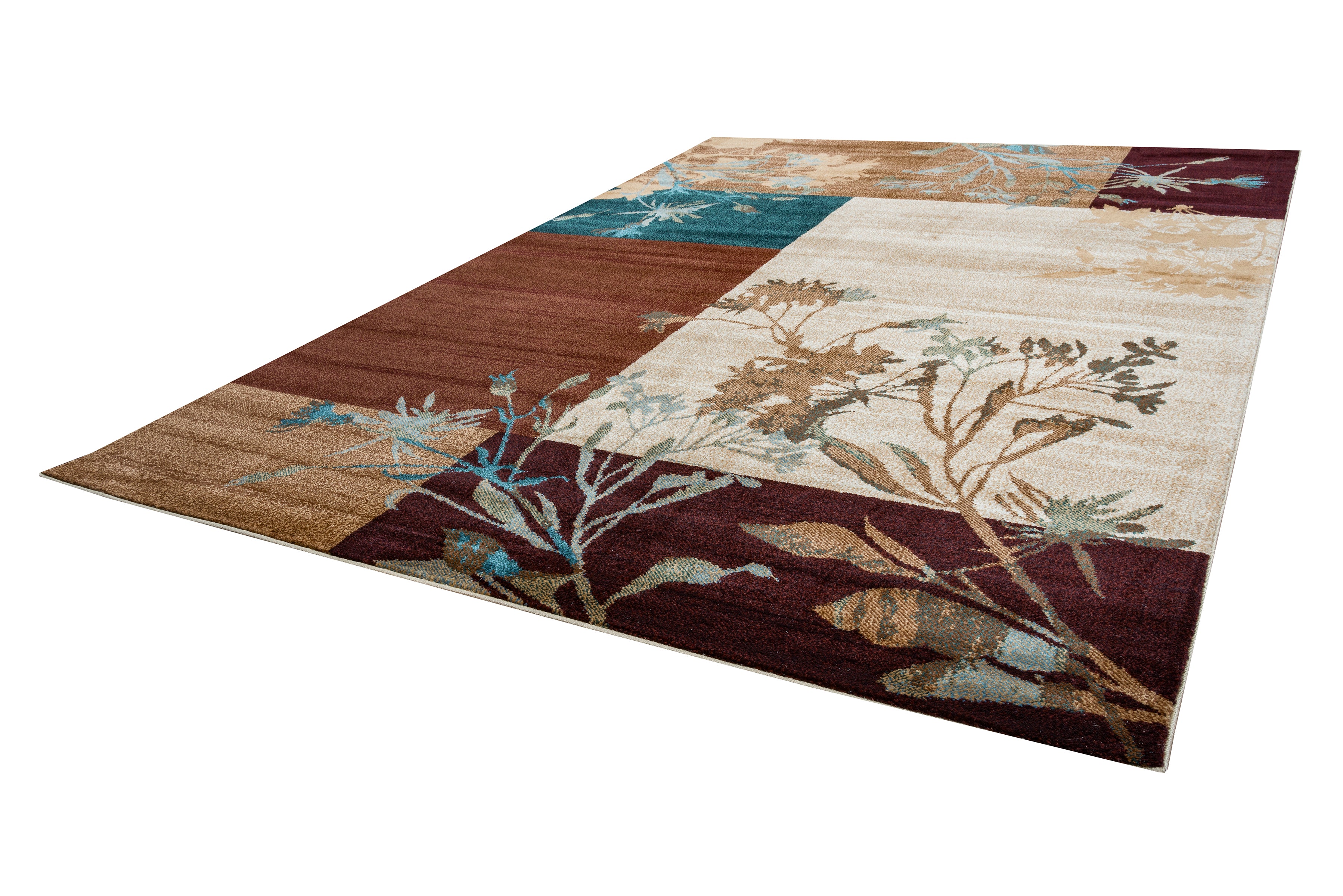 Rizzy Home Bellevue BV3426 Multi-Colored Block/ Floral Area Rug