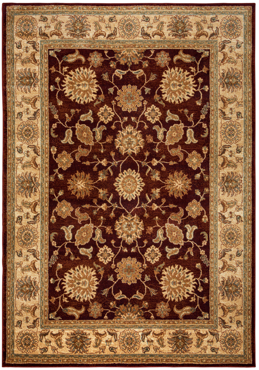 Rizzy Home Bellevue BV3713 Burgundy Border Area Rug