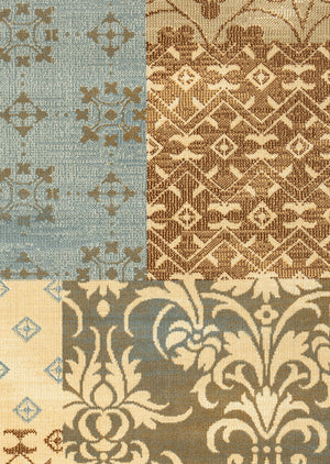 Rizzy Home Carrington CG4852 Ivory/Camel Patchwork Area Rug