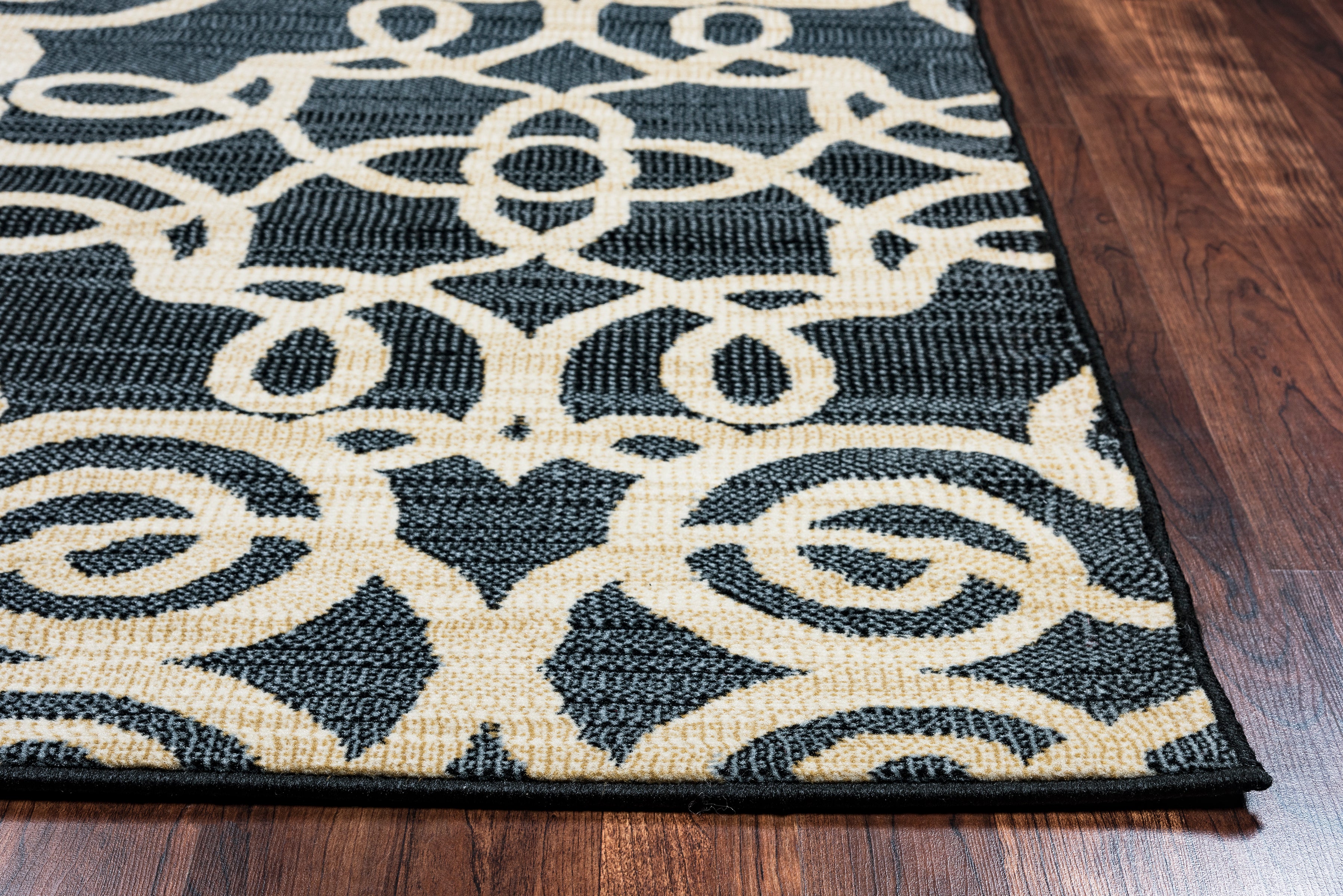 Rizzy Home Carrington CG4853 Black Trellis Area Rug