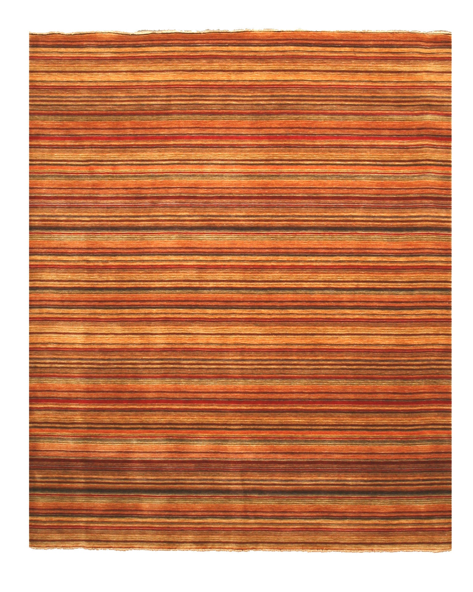 EORC Handmade Wool Multicolored Transitional Stripe Lori Toni Rug