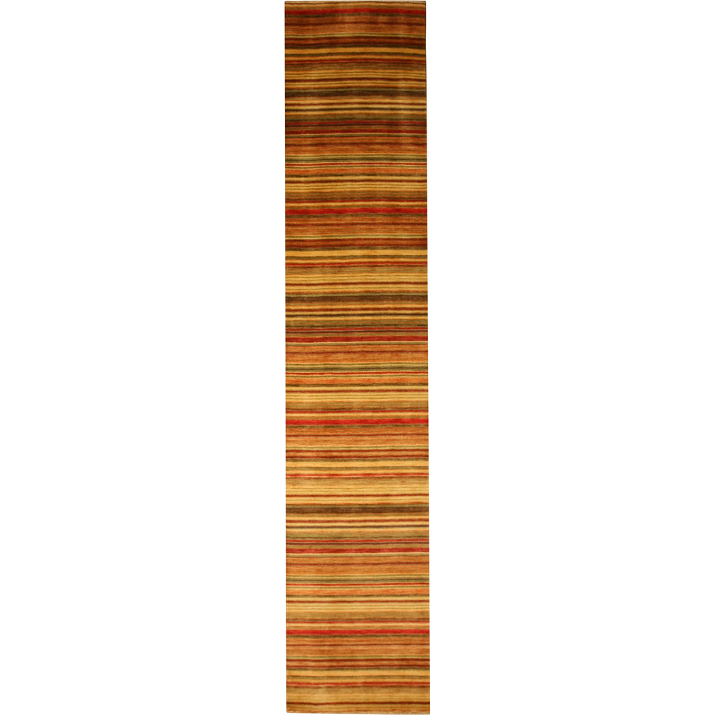 EORC Handmade Wool Multicolored Transitional Stripe Lori Toni Rug