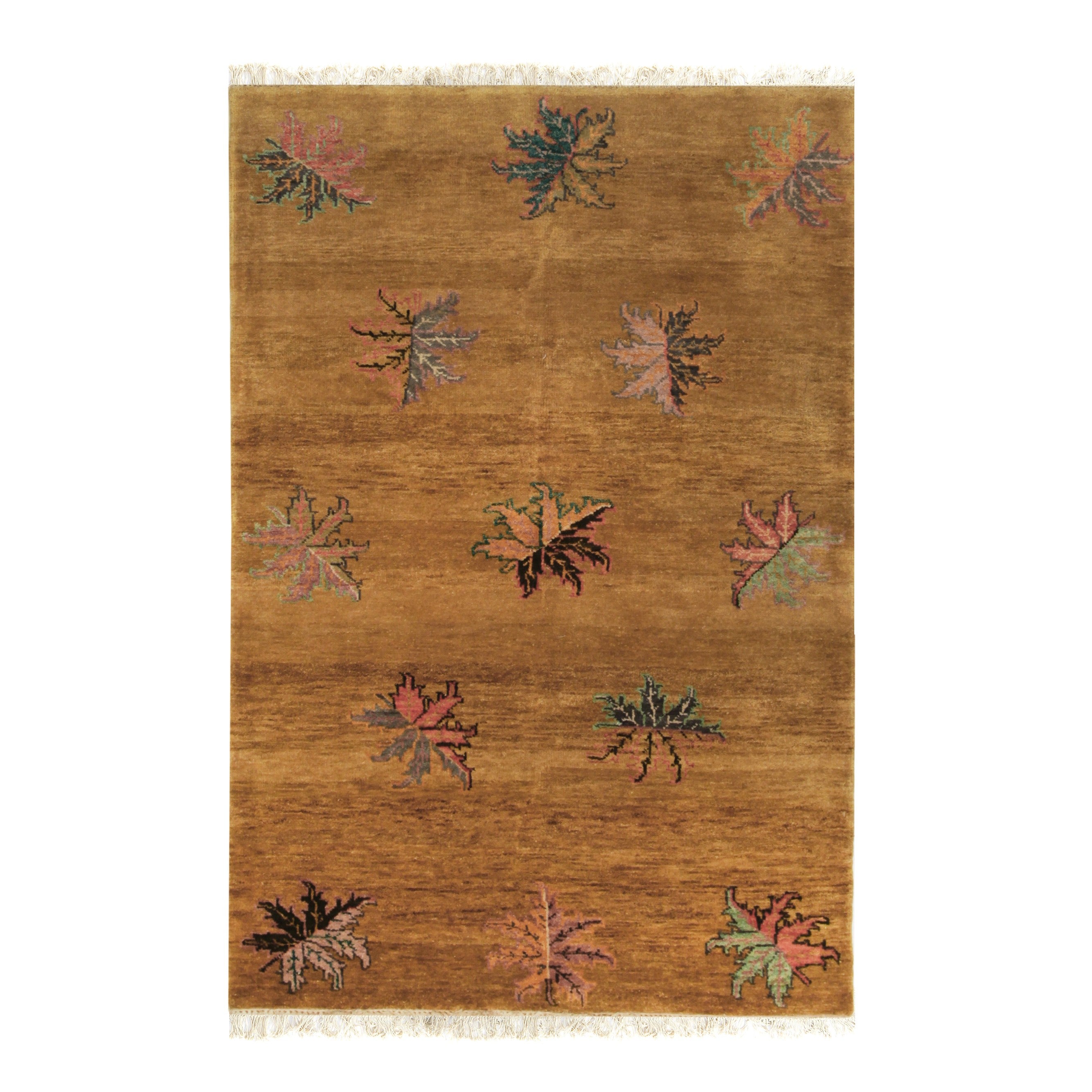 EORC Brown Handmade Wool Ningxia Rug
