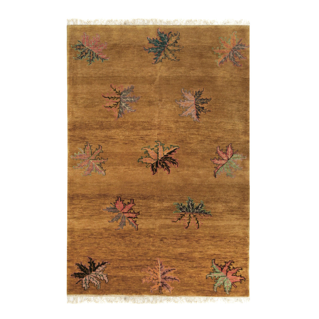 EORC Brown Handmade Wool Ningxia Rug