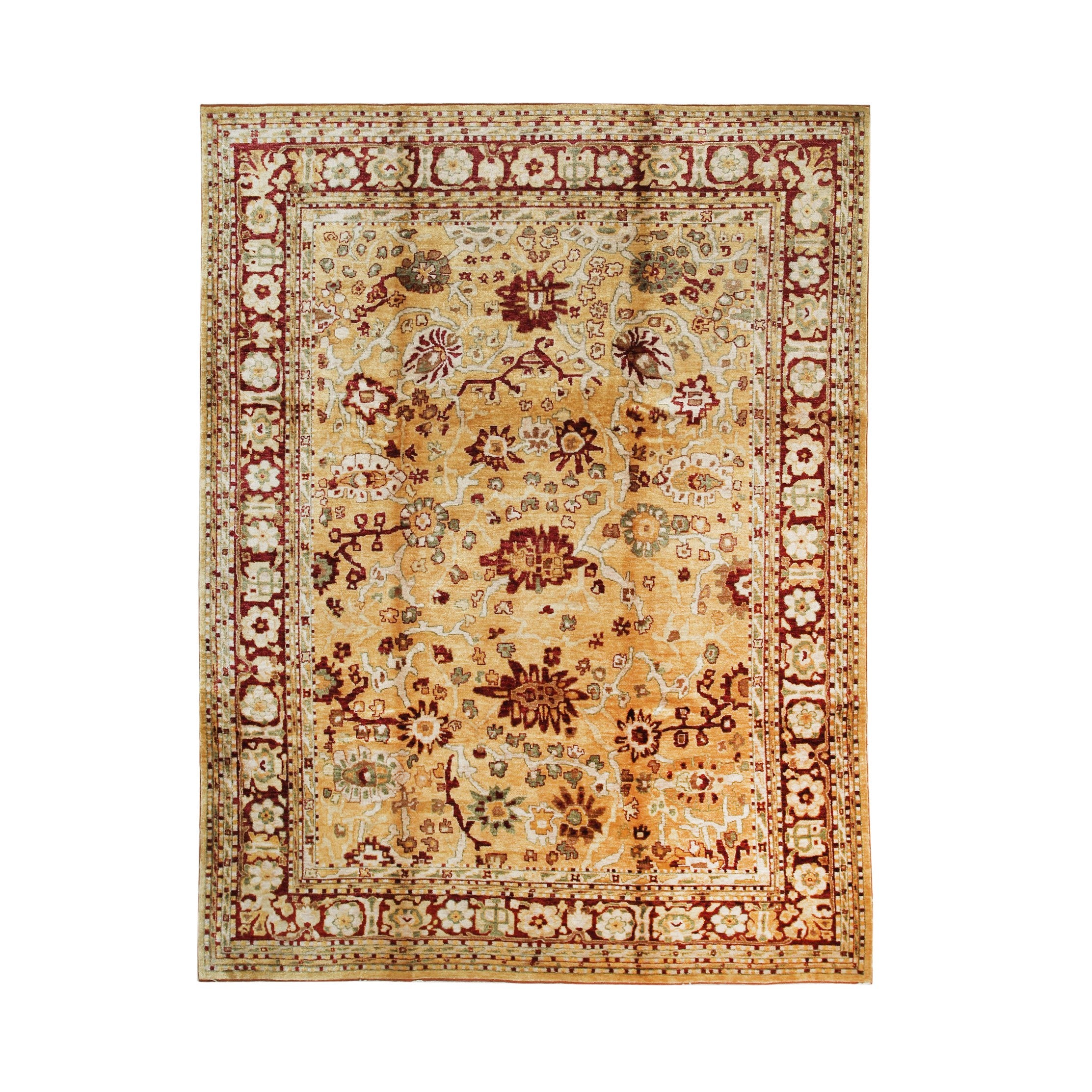 EORC Beige Handmade Mohair Angora Oushak Rug