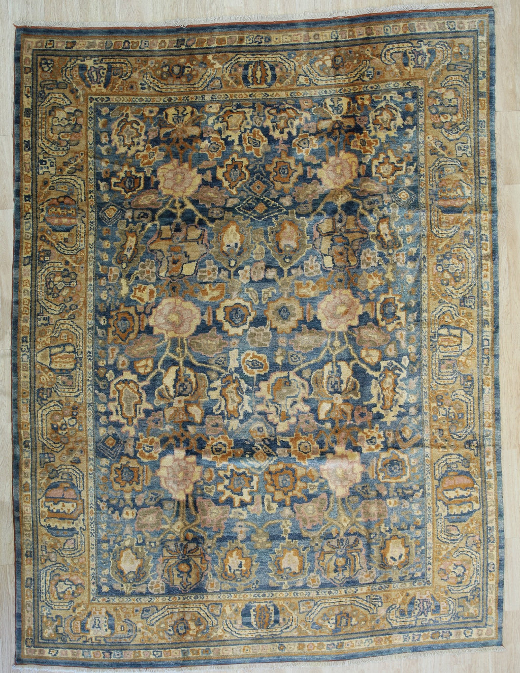 EORC Blue Handmade Mohair Angora Oushak Rug