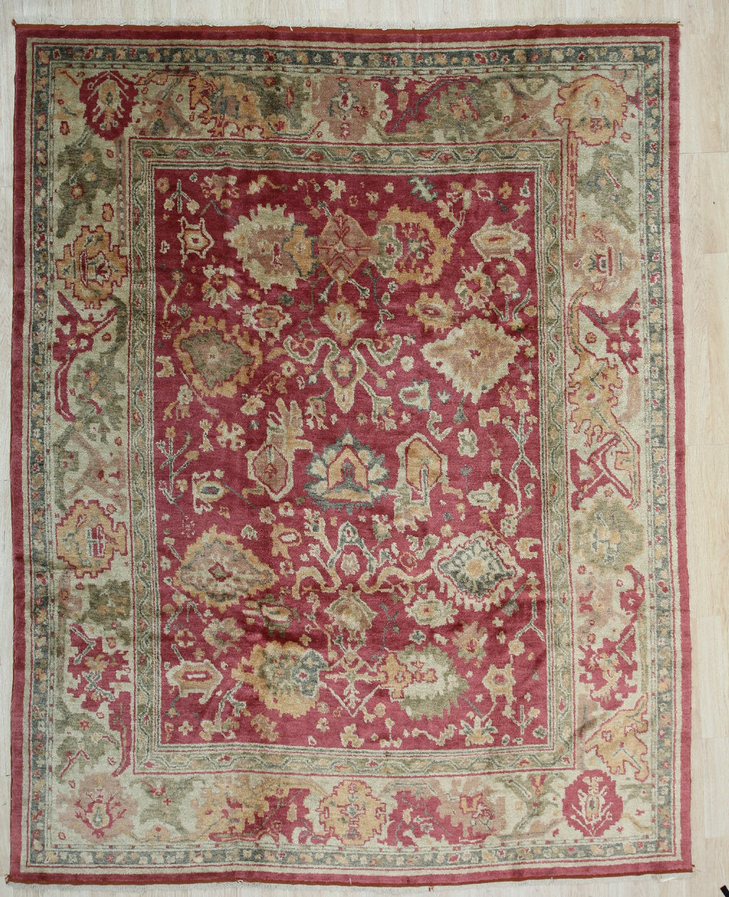 EORC Red Handmade Mohair Angora Oushak Rug