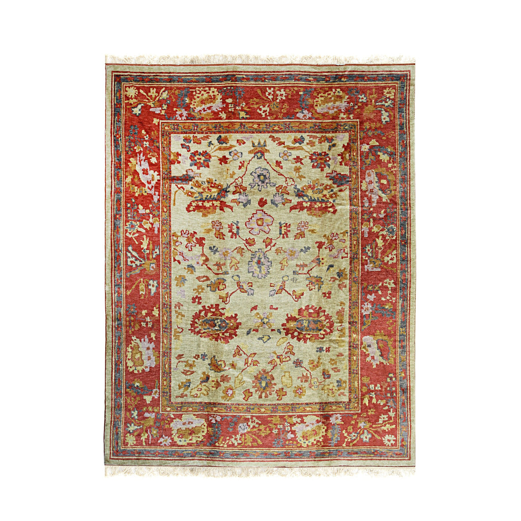 EORC Red Handmade Mohair Angora Oushak Rug