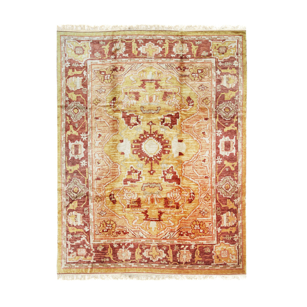 EORC Gold Handmade Mohair Angora Oushak Rug