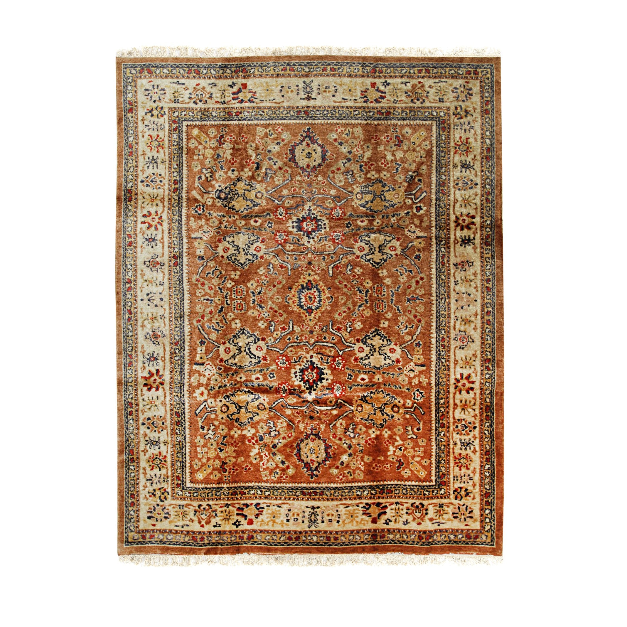 EORC Brown Handmade Mohair Angora Oushak Rug
