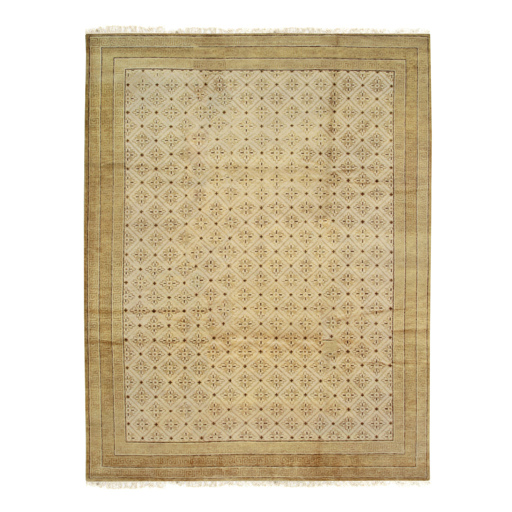 EORC Beige Handmade Wool Ningxia Rug