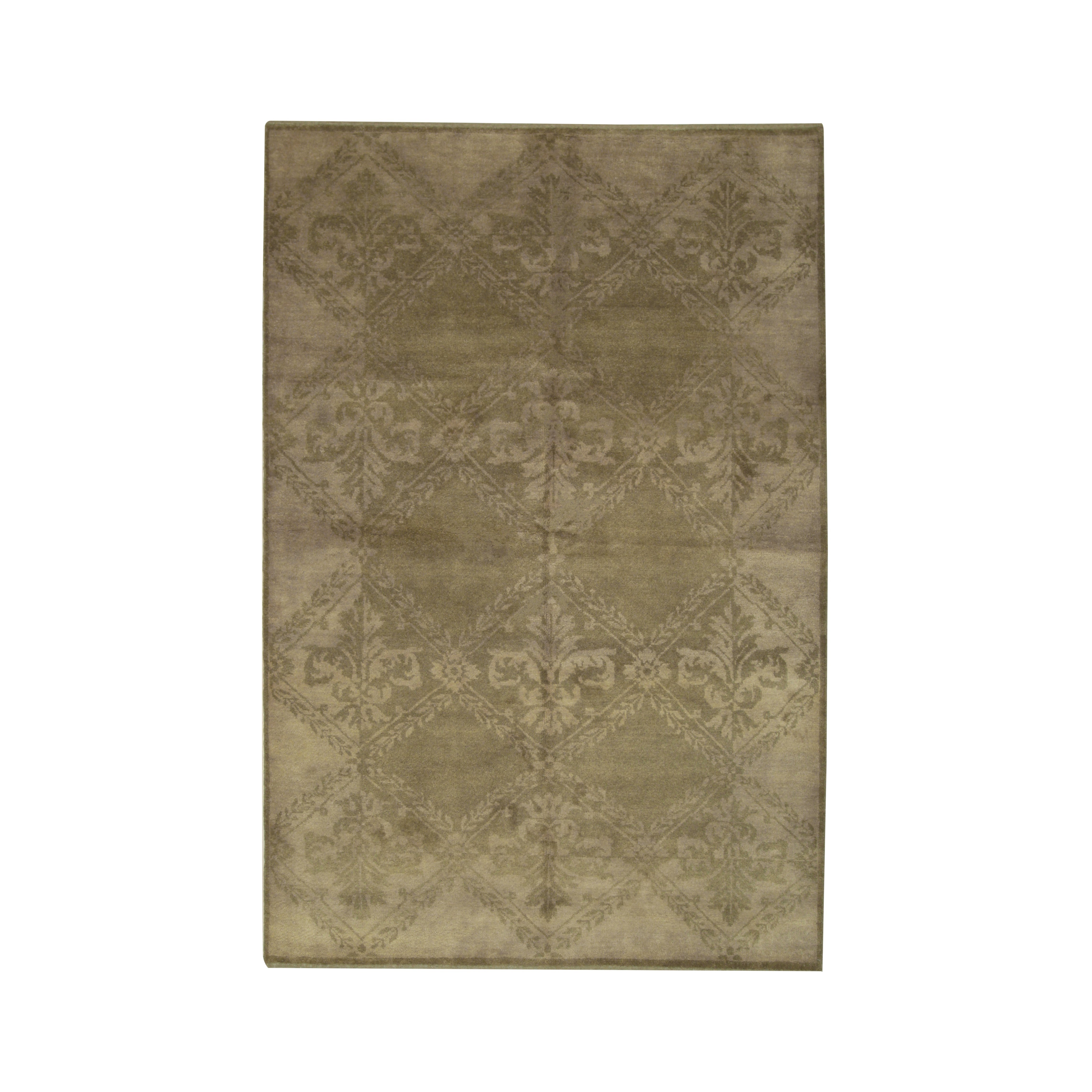 EORC Beige Handmade Wool Ningxia Rug
