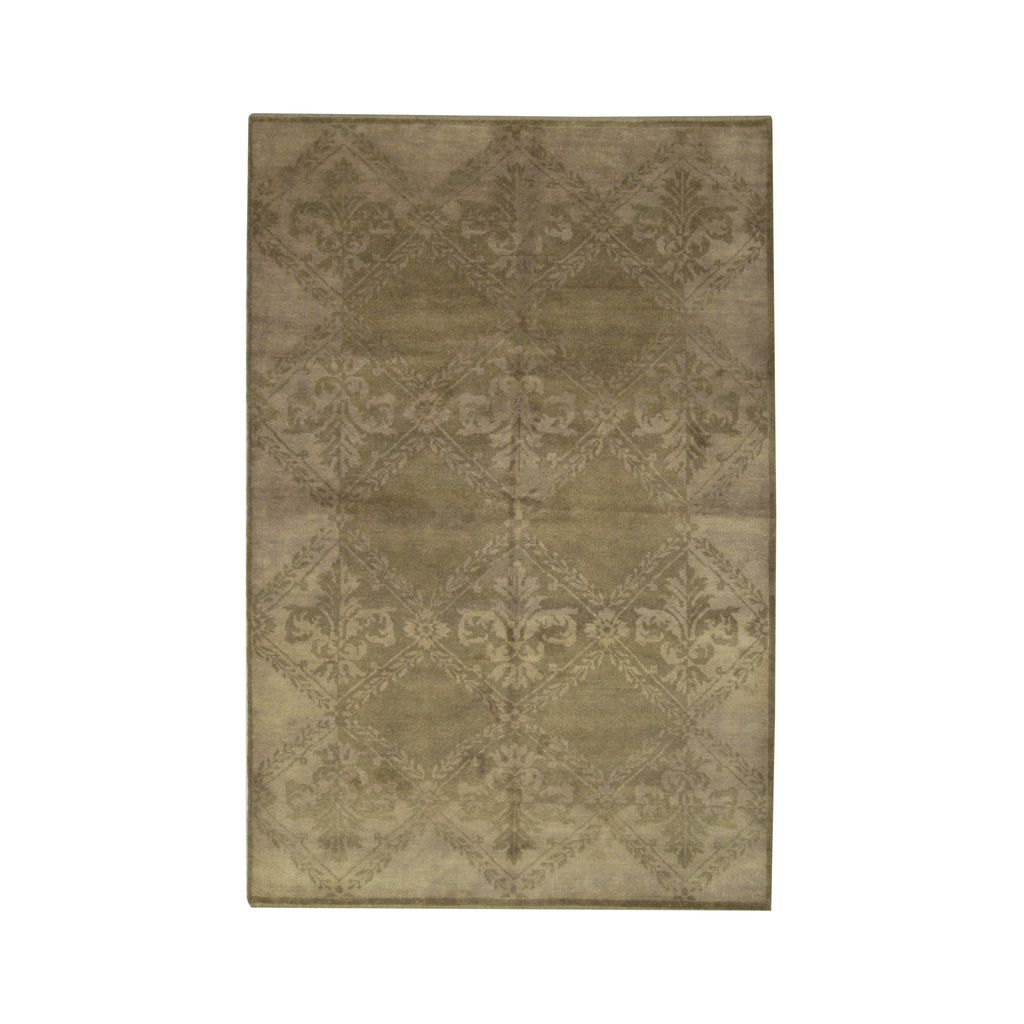 EORC Beige Handmade Wool Ningxia Rug