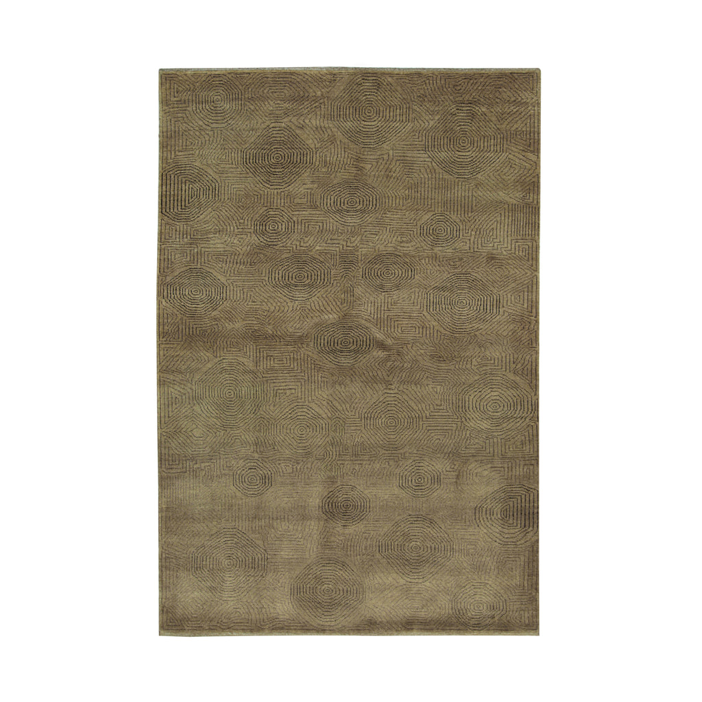 EORC Brown Handmade Wool Ningxia Rug