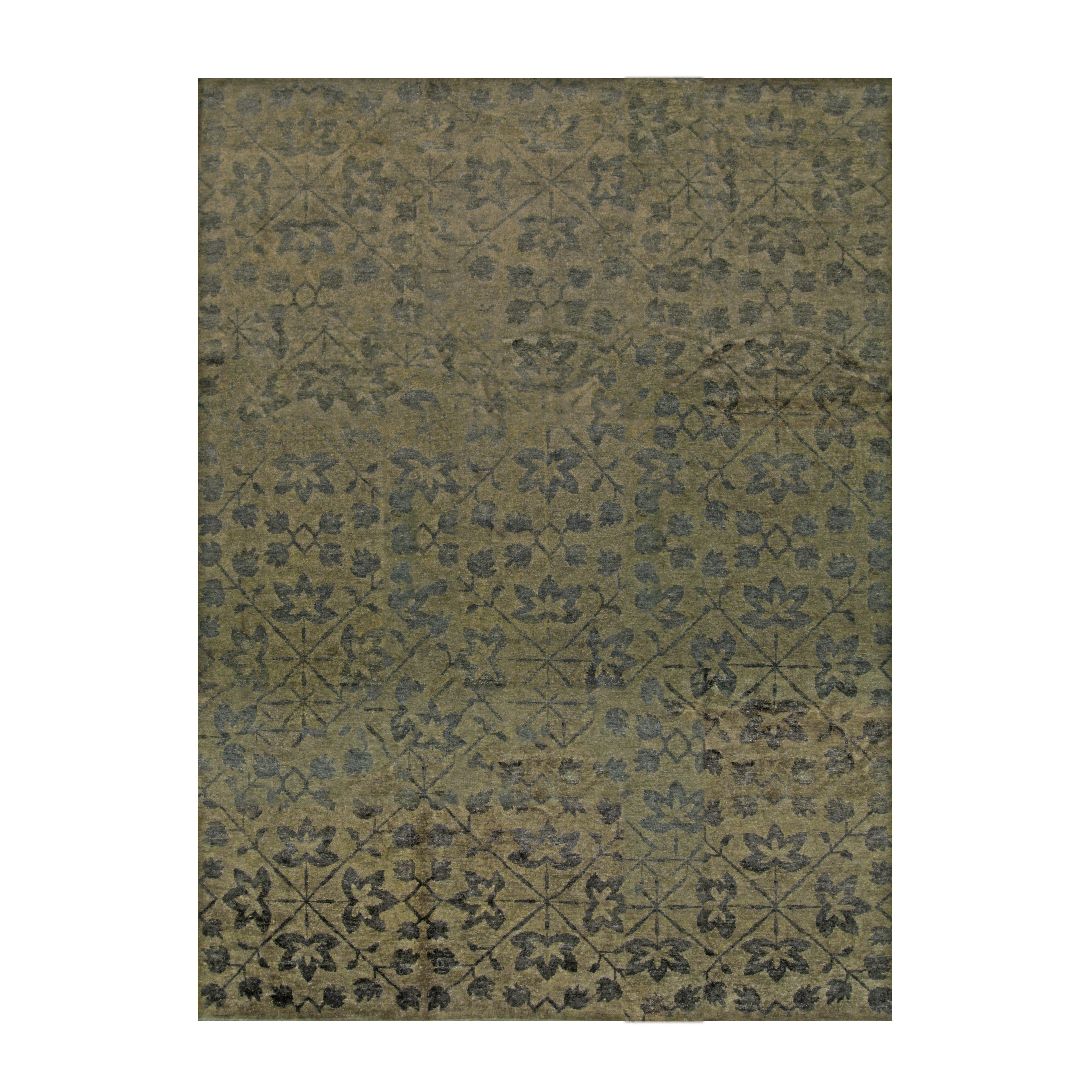 EORC Green Handmade Wool Ningxia Rug