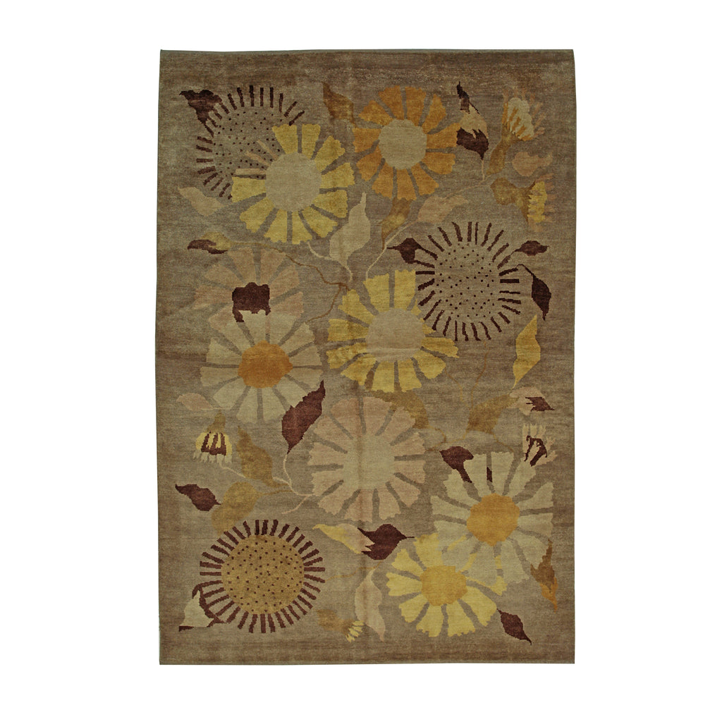 EORC Brown Handmade Wool Ningxia Rug