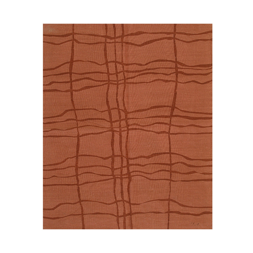 EORC Rust Handwoven Wool Flat Weave Rug