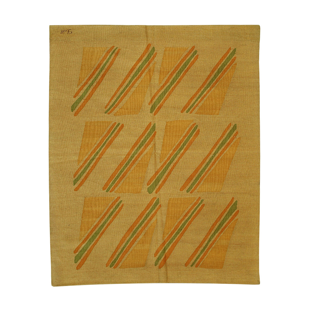 EORC Beige Handwoven Wool Flat Weave Rug