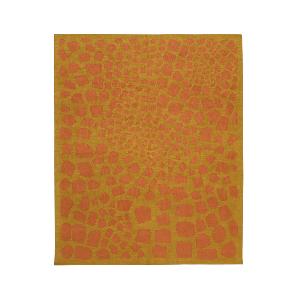 EORC Rust Handwoven Wool Flat Weave Rug