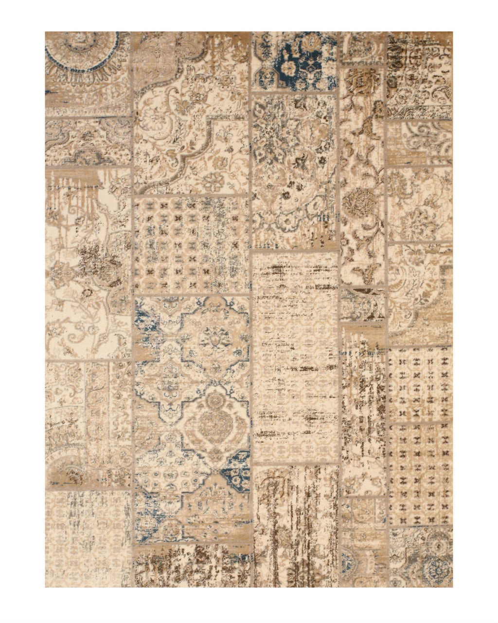 EORC Ivory  Distressed Bohemian Isabella Rug