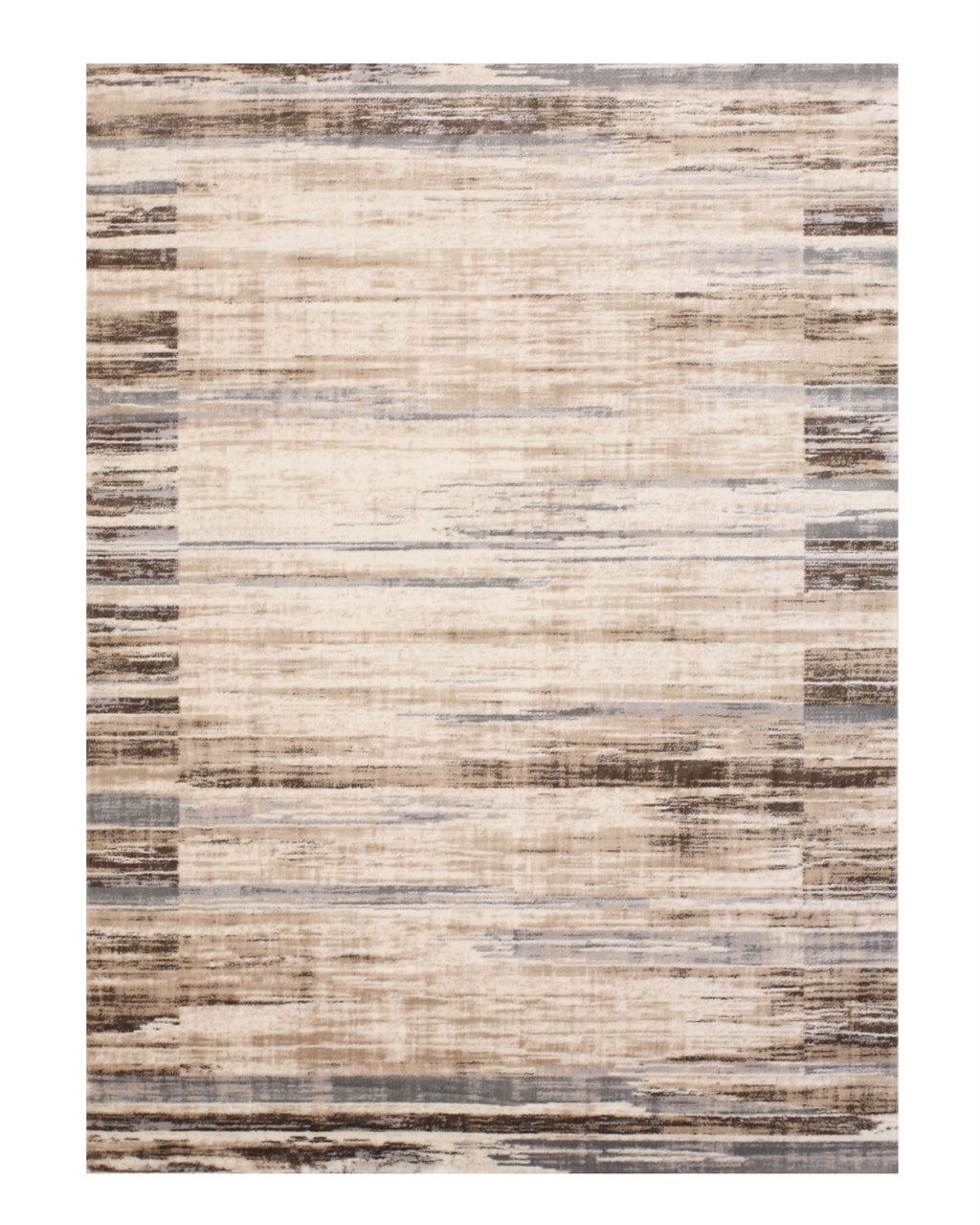 EORC Ivory  Distressed Bohemian Isabella Striped Rug