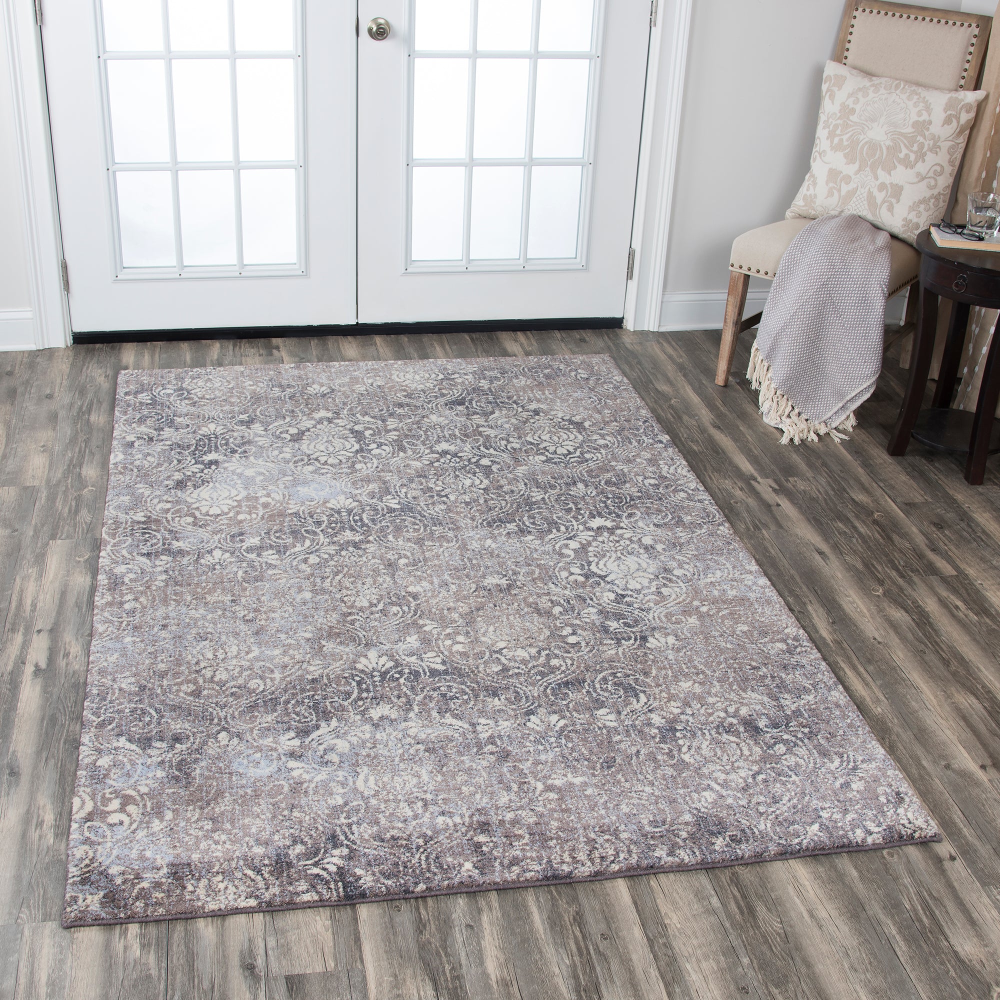 Rizzy Home Gossamer GS6762 Taupe Damask Area Rug