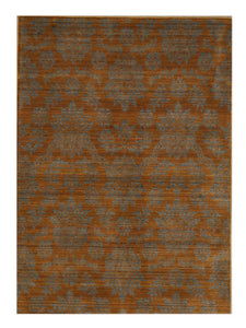 EORC Machine-Made Wool Brown Transitional Floral Himalaya Area Rug