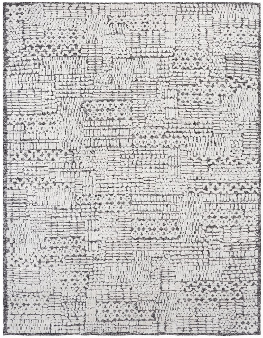 EORC Ivory Hand Knotted Wool High-Low Rug