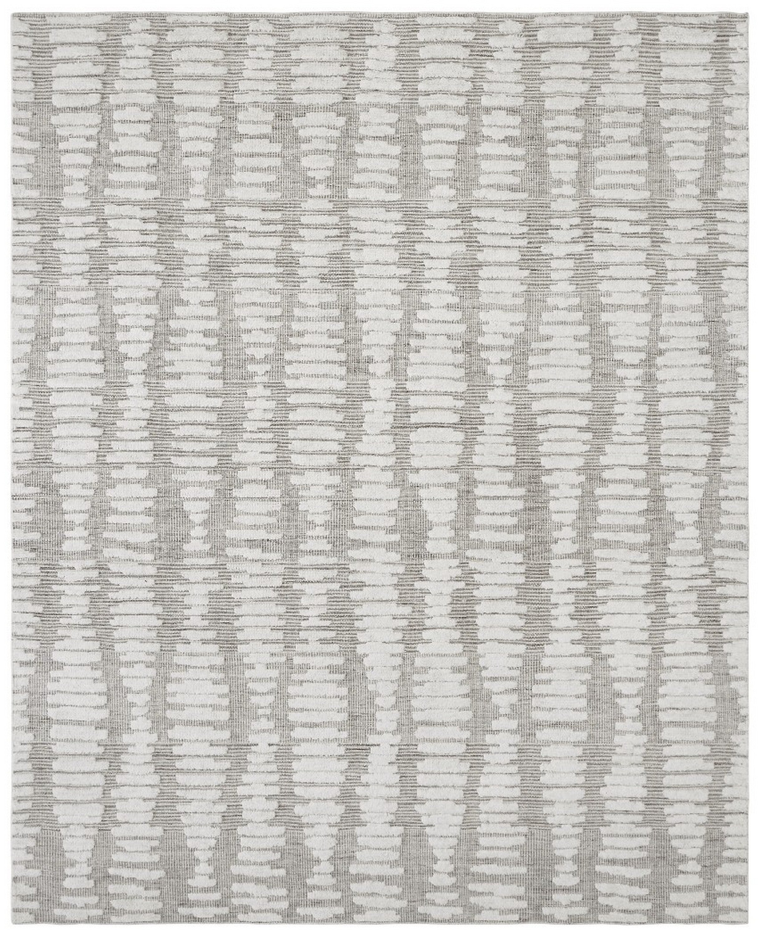 EORC Ivory Hand Knotted Wool High-Low Rug
